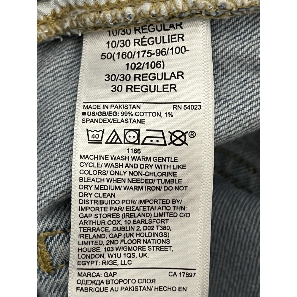 GAP Sz 10 30 Universal Slim Boyfriend Jeans Distressed Light Quincy Blue Stretch - Picture 9 of 10